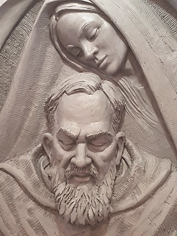 Padre Pio with Mary Close up